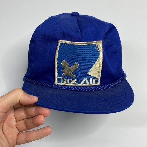 Vintage Nissin TAX AIR Blue Snapback Hat 80s - Picture 2 of 12